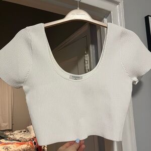 Babaton sculpt knit scoopneck top XL
